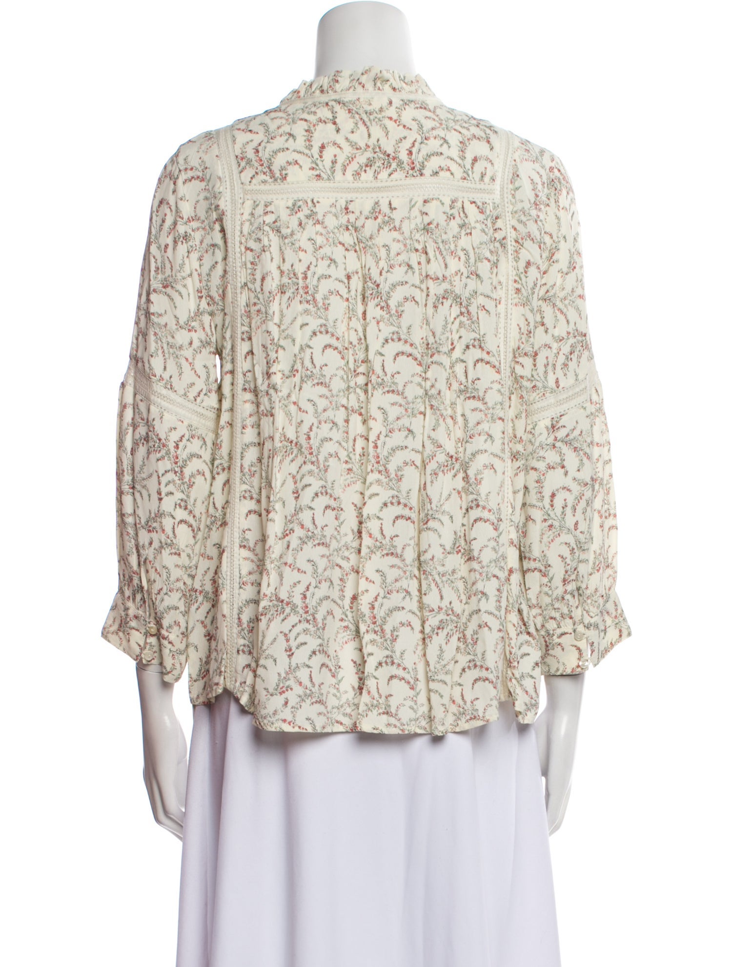 BA&SH Floral Print Mock Neck Blouse